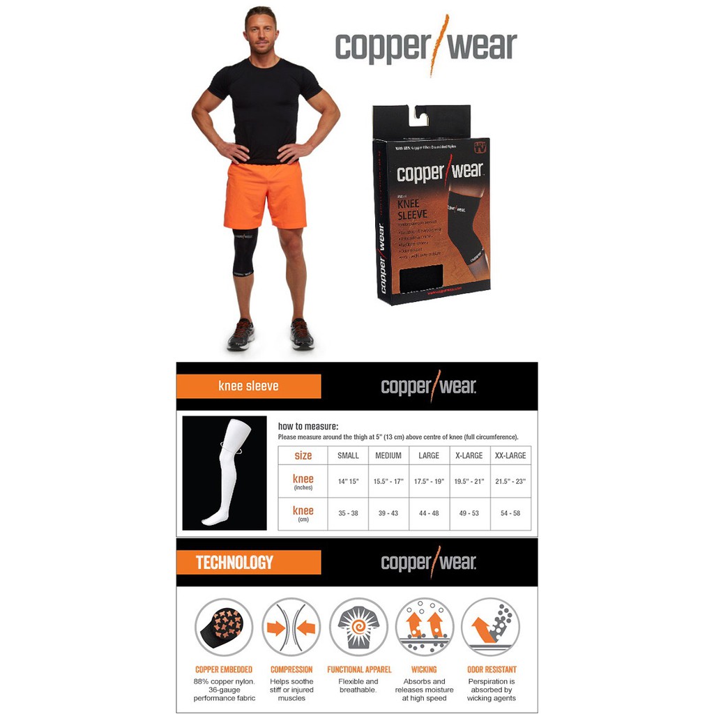 100% Original Quality Copper Wear Compression Knee Sleeve unisex