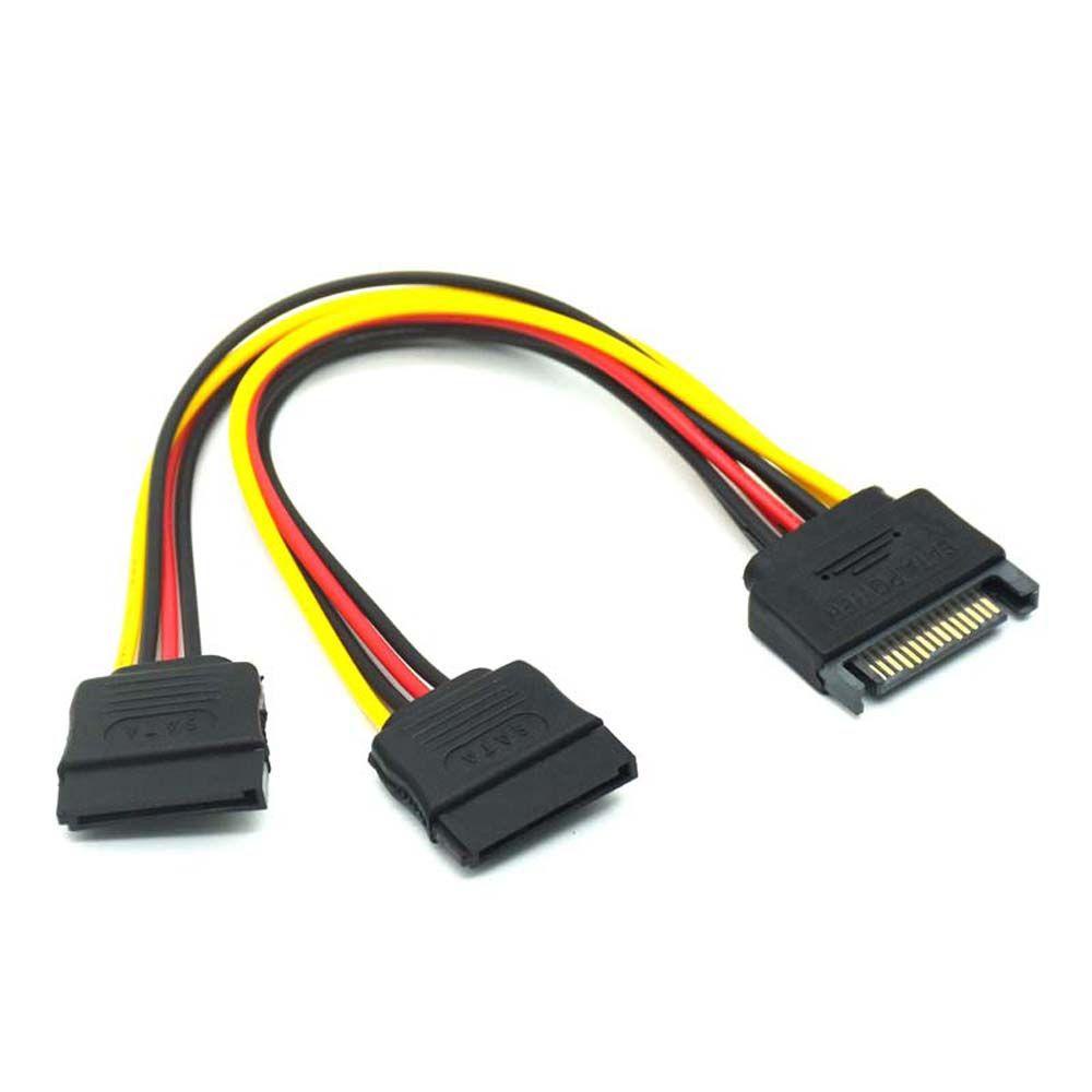 Agustina Hard Disk Power 15Pin High Quality Power Extension Cable PSU Kabel Ekstensi 1sampai2 Kabel Ekstensi Kabel Power Splitter Kabel Penyambung Kabel Power Lead SATA Power Cable