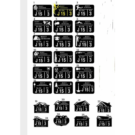 no rumah akrilik timbul 2warna