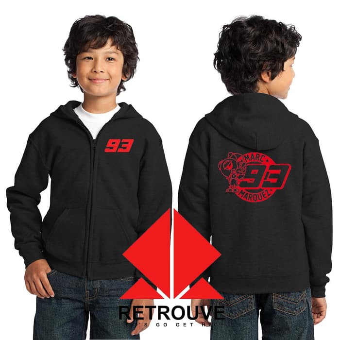 Jaket Sweater Anak Marc Marquez - Hitam
