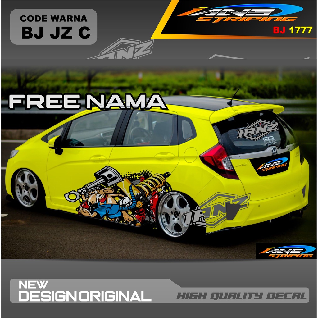 DECAL STIKER ANIMASI TIKUS  MOBIL HONDA JAZZ  AYLA AGYA AVANZA SWIFT YARIS / STIKER MOBIL DECAL MOBIL / STIKER VARIASI MOBIL AGYA AYLA JAZZ SITI CITY / DECAL STIKER MOBIL