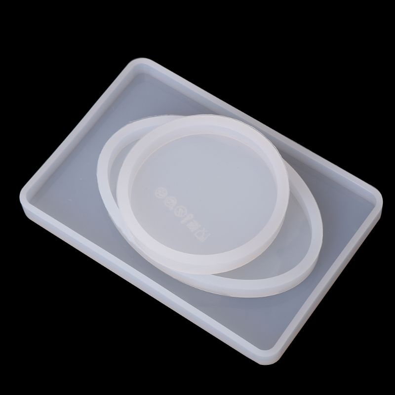 SIY  6 Pcs Resin Mold Square Round Silicone Jewelry Casting Mold Coaster Mould For Pressure Board Epoxy DIY Crafts