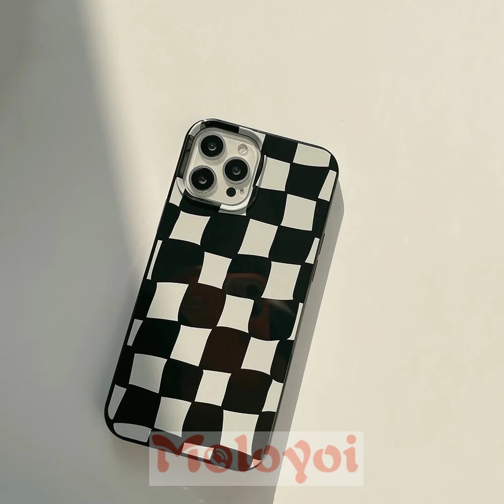 Soft Case Pelindung Lensa Bahan TPU Warna Hitam Dan Putih Untuk IPhone 7 8 Plus XR 11 13 12 Pro Max X XS Max SE 2020