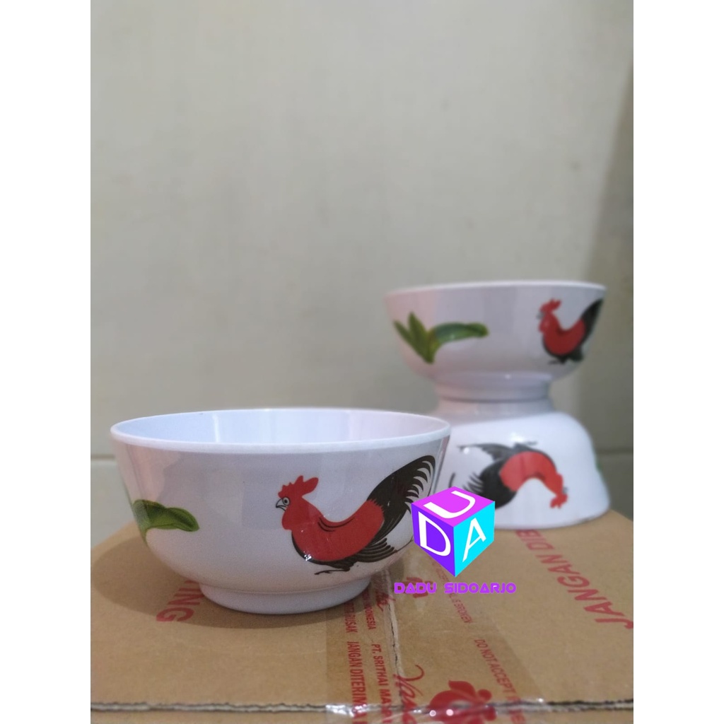 mangkuk ayam kukuruyuk melamin vanda maspion | mangkok nasi 4,5 inch | mangkok sup ayam jago