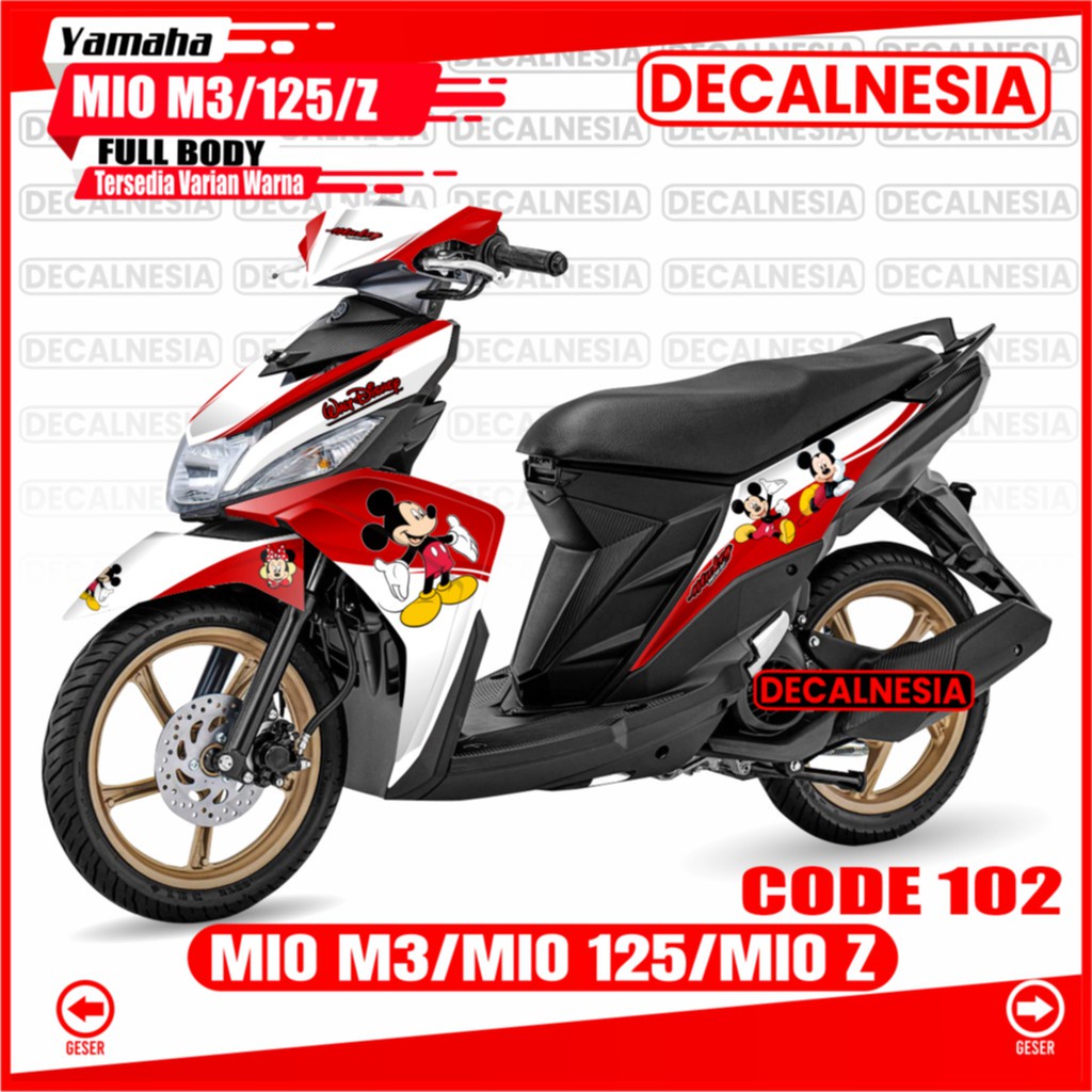 Yamaha Decal Stiker Mio M3 Full Body Sticker Motor Mio M3 125 Z Mickey Mouse Modif Dekal Variasi Aks