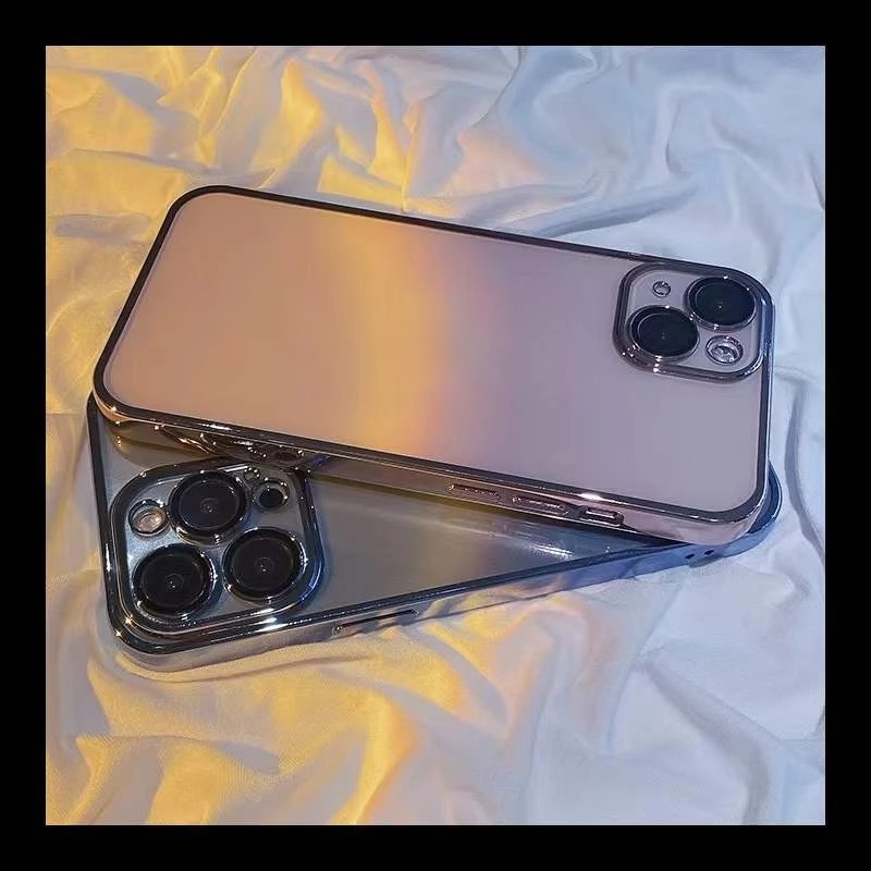 Soft Case Silikon TPU Transparan Frame Kotak Cover iPhone 13 Pro Max 12 11 Pro Max X XS XR 7 8 Plus SE