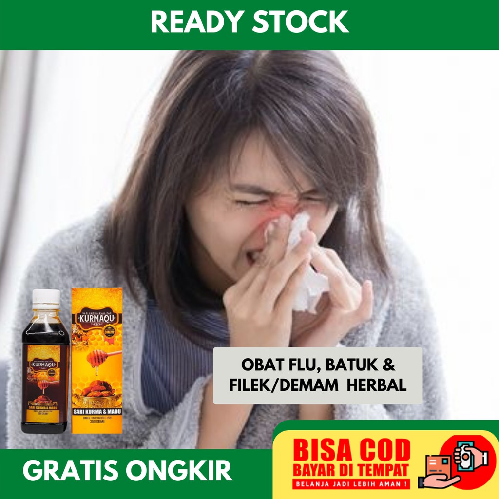 Obat Batuk Flu Alergi Debu Dingin Dan Sesak Nafas Hidung Meler Sari Kurma & Madu Kurmaqu Herbal