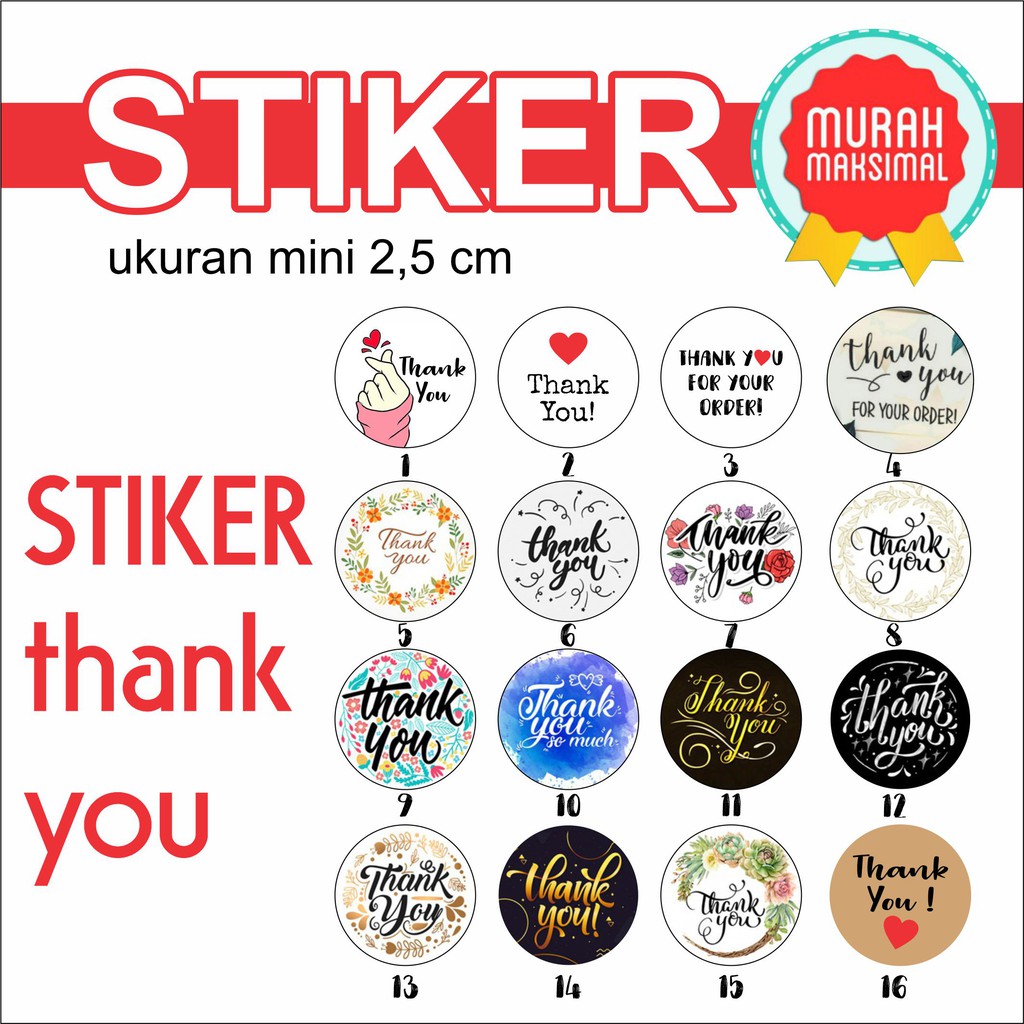 

(isi100 pcs)Stiker ThankYou Stiker Tanks For Your Order Thank You