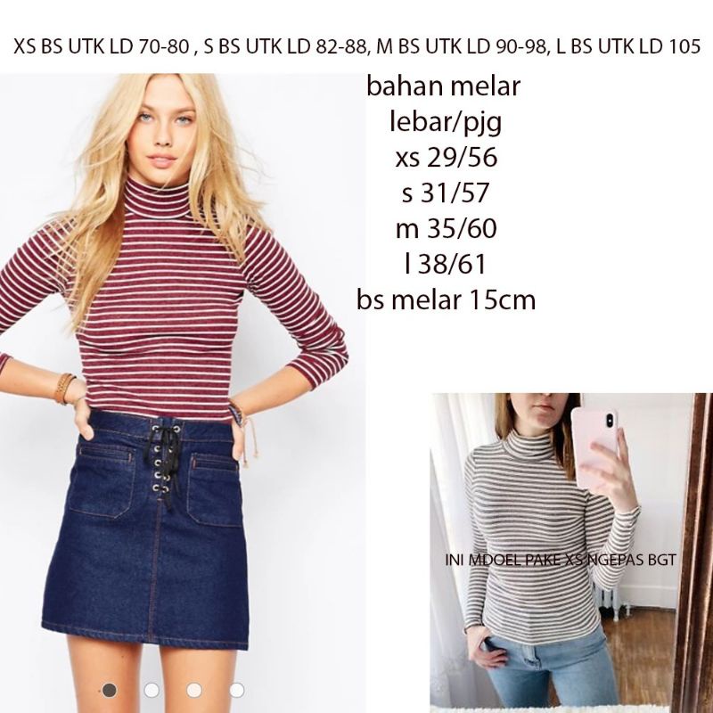 Turtleneck Garis Hollister Original