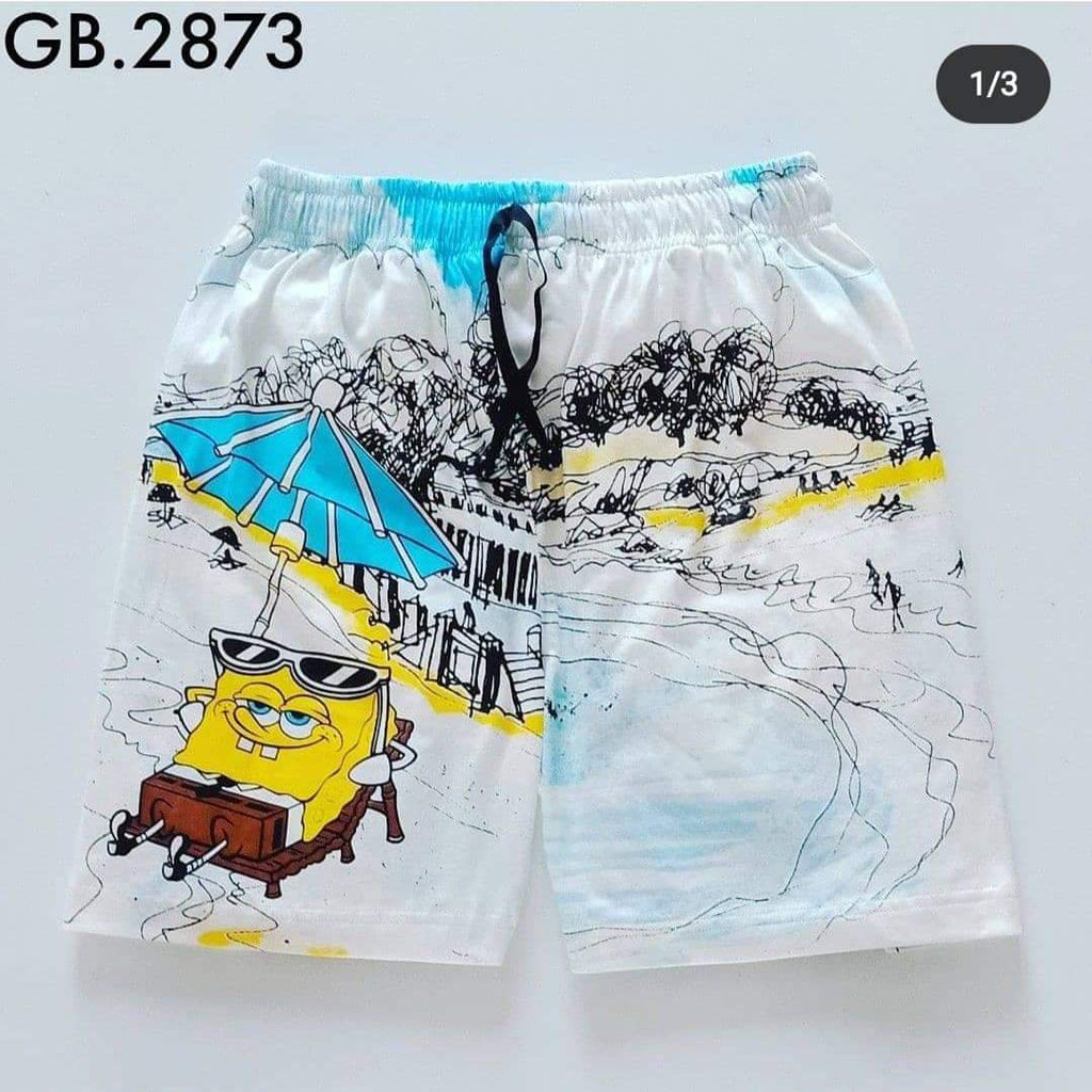 Celana Pendek Pria Surfing Distro Premium Renang Pantai Santai Kolor-Boxer Spongbob