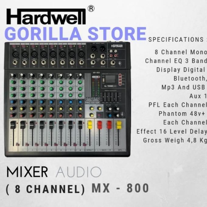 Mixer Audio Hardwell 8 Channel Mx - 800