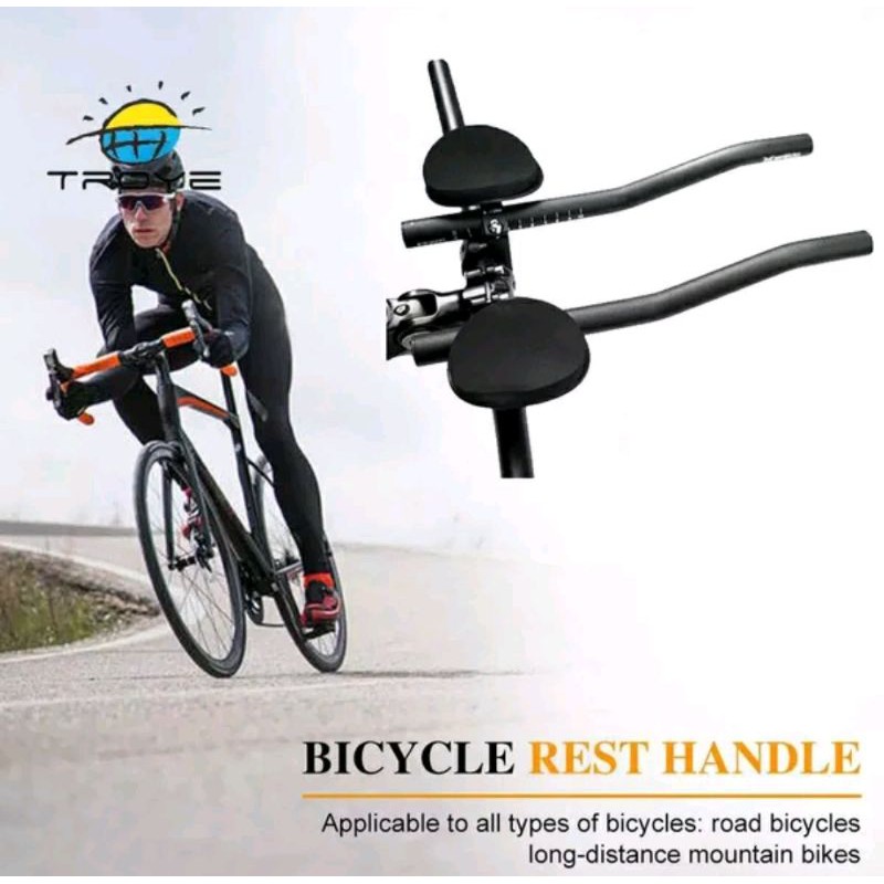 Aerobar Handlebar Dropbar Drop bar TT rest extension west biking alloy vusion profile  sandaran siku