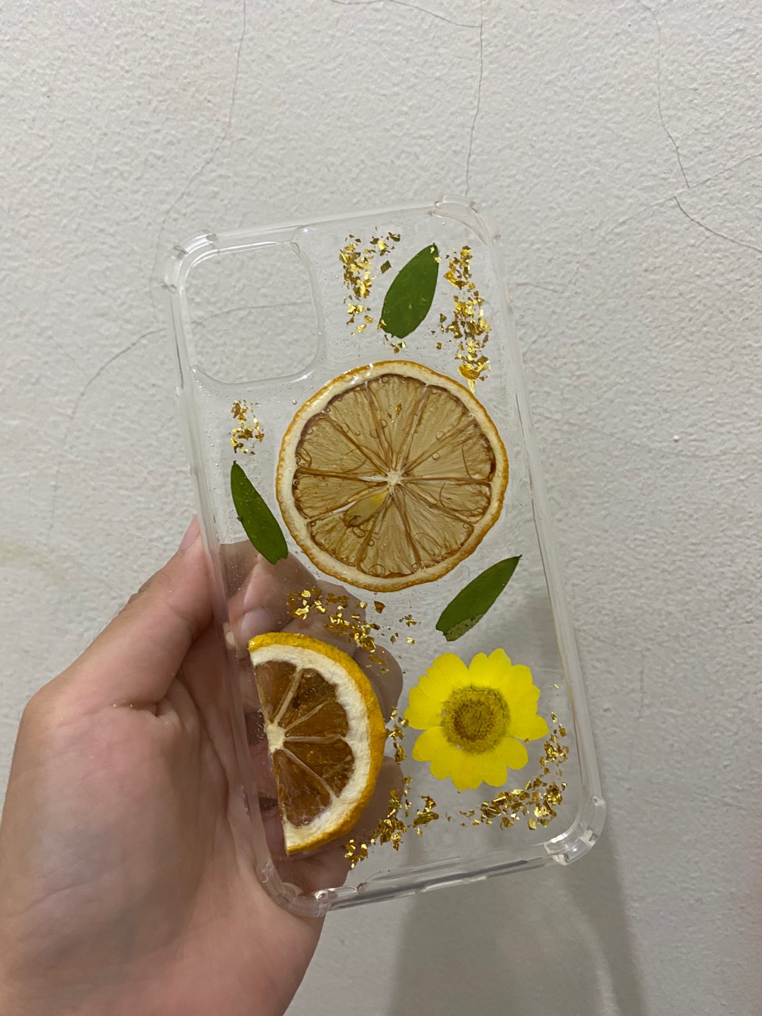Custom Case Resin Dried Flower Lemon Stiker
