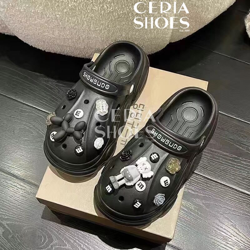 PVC Sandal Slop Wanita Clog Slip On Jibbitz KAWS XX Import Bangkok Rubber ELastic Super Soft Toy Story Sol Rubber Anti Slip Summer Sandals 218 ELMOXX