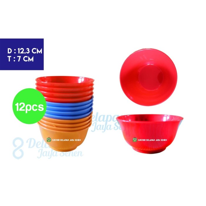 

Unik Mangkok Plastik 5inch isi 12/Mangkok Plastik Warna/Mangkok Kuah Nasi Limited