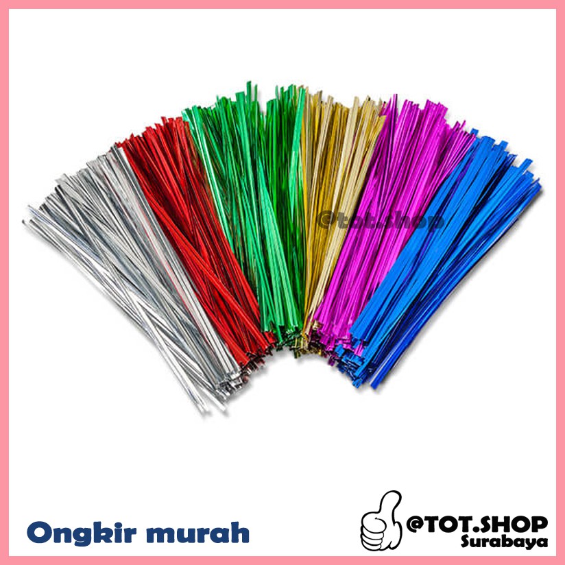 

PAK Pita Kawat Souvenir (Twist Tie) / pak, Kawat Pengikat Serba Guna Metalic kawat potong 8/10CM