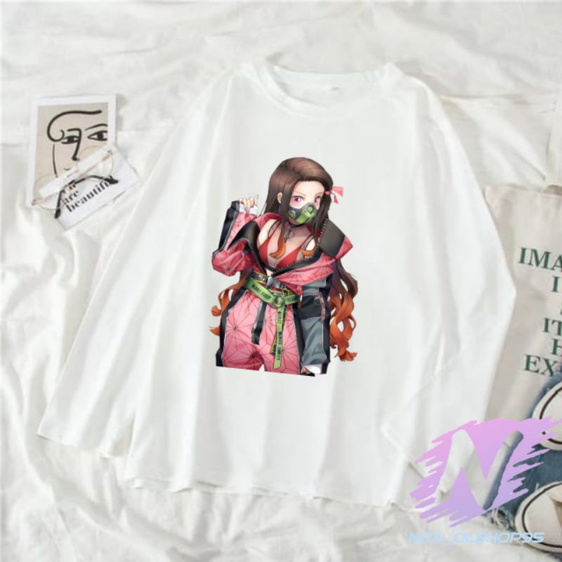 kaos nezeko kaos anak lenganpanjang anime nezuko demon slayer