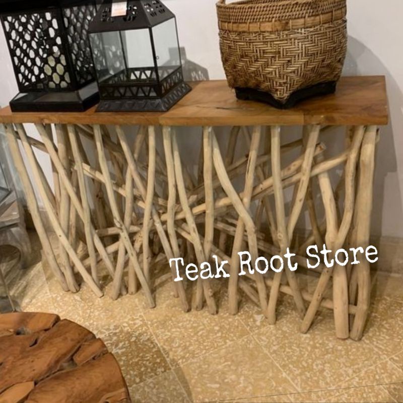 Meja Pajangan Ranting Kayu Jati