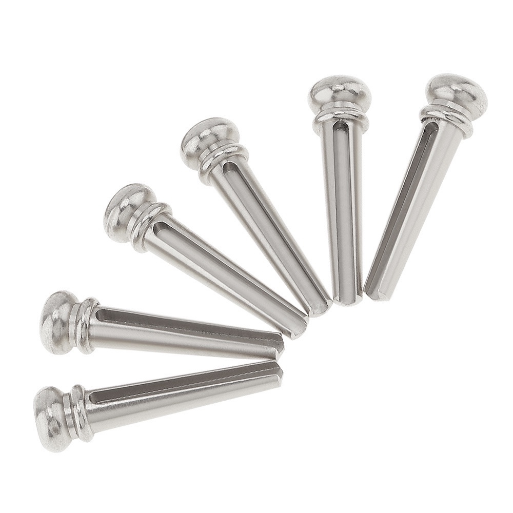 6pcs Bridge Pin Dan Saddle Nut 2 Warna Bahan Zinc Alloy Untuk Gitar Akustik Folk