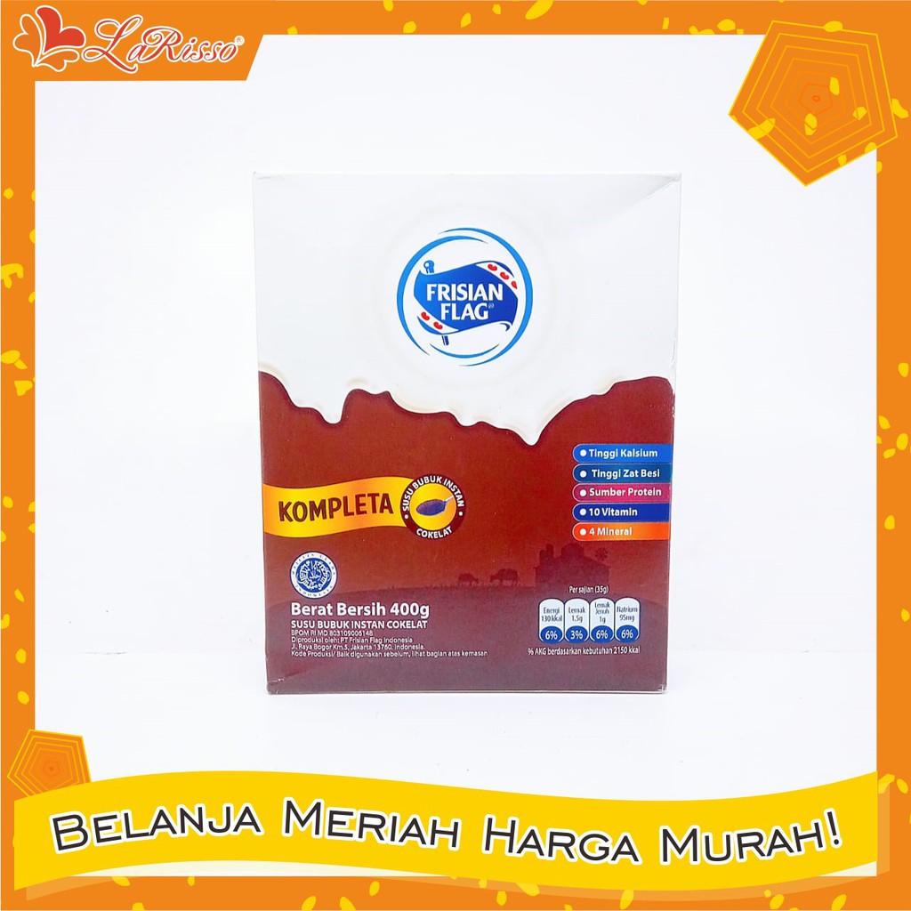 

SUSU FORMULA FRISIAN FLAG KOMPLETA 400GRAM COKLAT