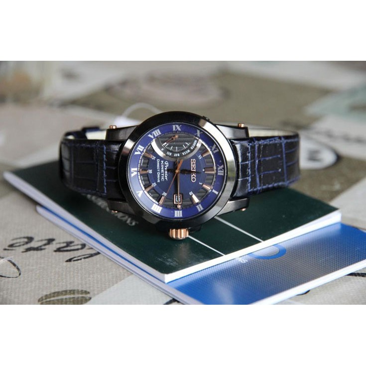 Seiko Premier SRG012P1 Kinetic Diret Drive Blue Dial | Jam Pria SRG012