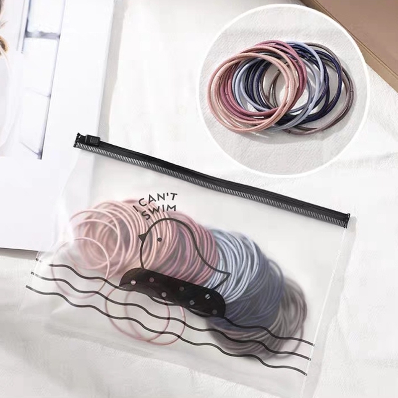 COD Korea Ikat Rambut 28/100/1000Pcs Bag Elastis Warna Polos Gaya Korea untuk Wanita-multicolor 100pcs