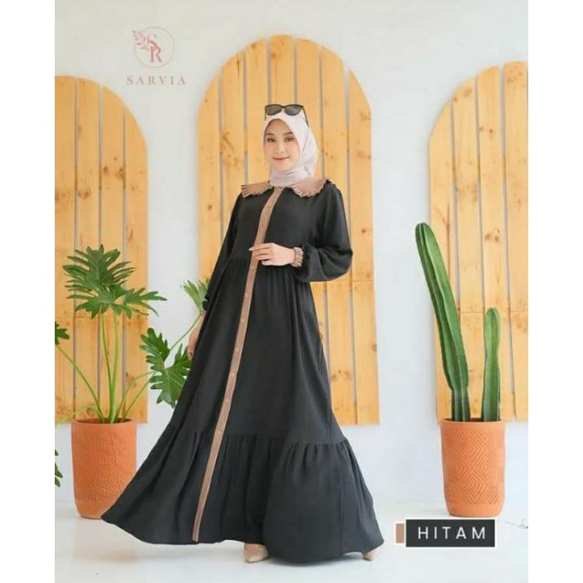 Fashion Muslim Gamis TAMARA crinkle salur dan SARVIA rayon dress adem kekinian terlaris