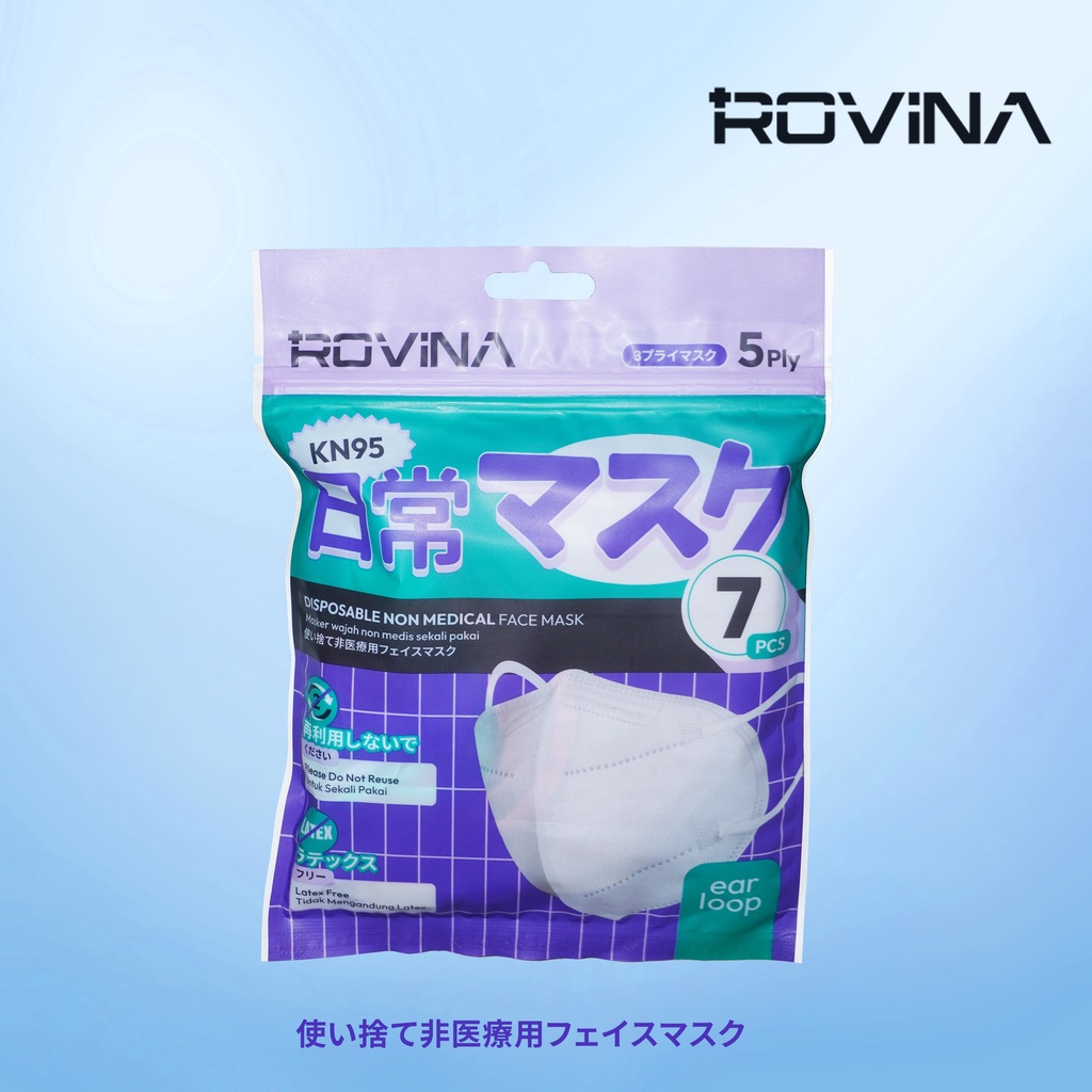 Rovina KN95 Mask '7S 4Ply Earloop Mix Colour masker non medis