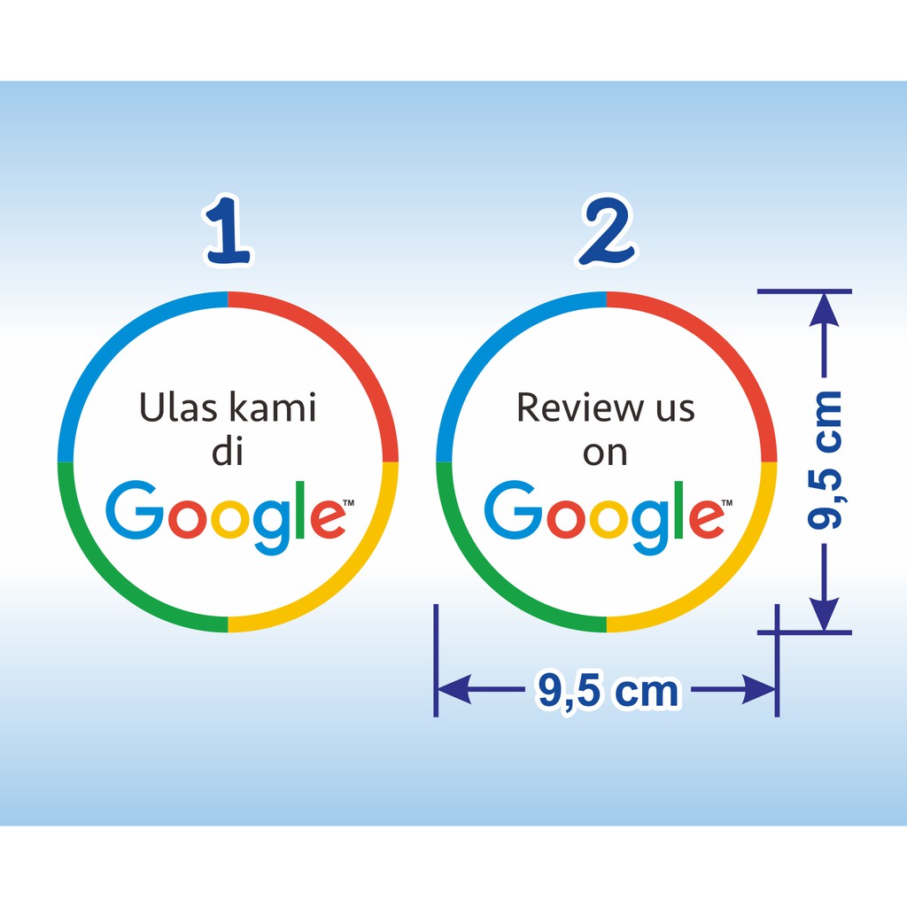 

Sticker Bundar Ulas Kami di Review us on Google stiker diameter 9,5 cm