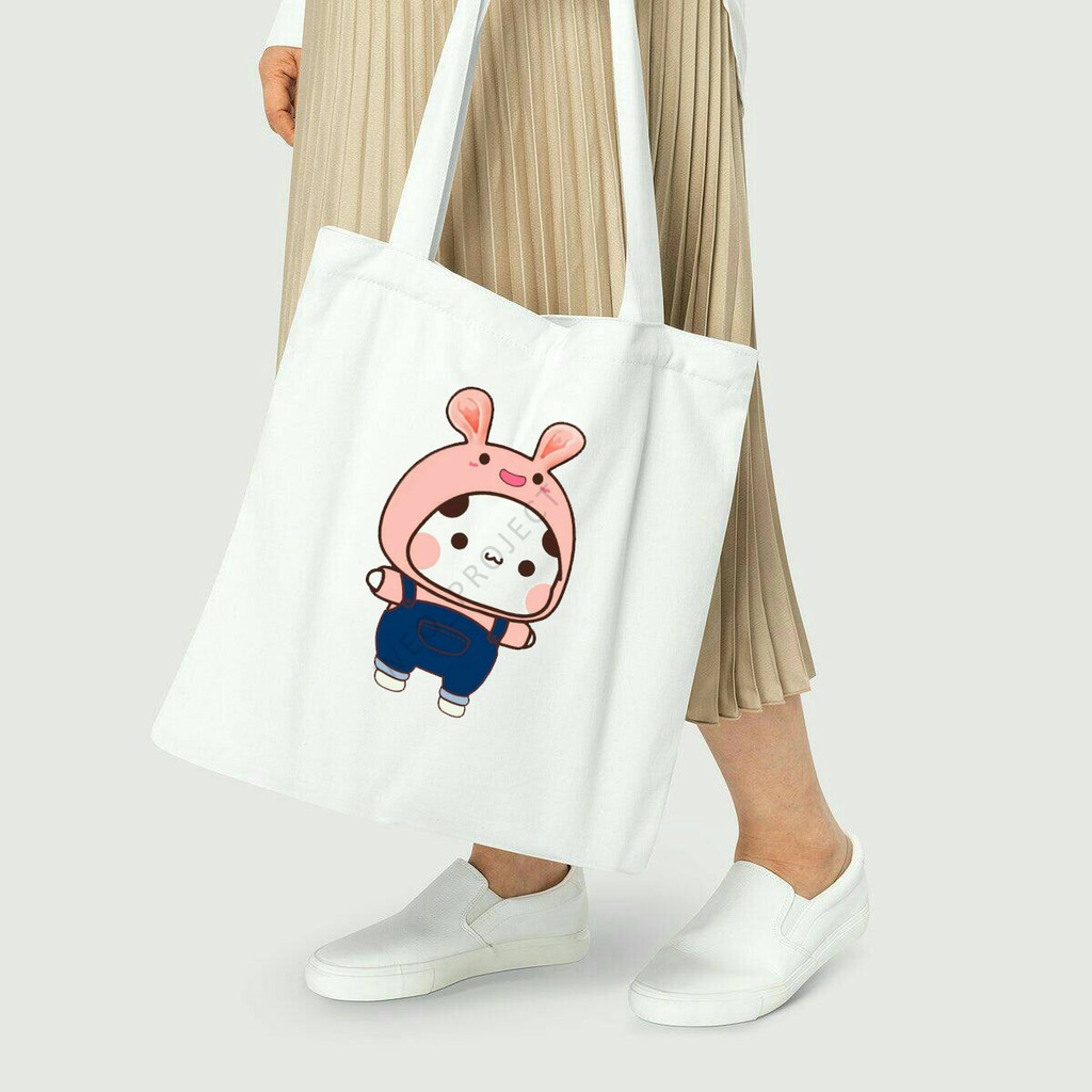 TOTE BAG KANVAS MURAH / TOTE BAG WANITA / TOTE BAG MOTIF PANDA WA