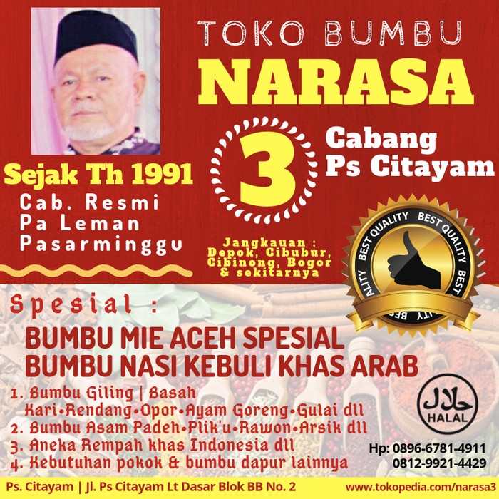 

Marhies- Bumbu Bubuk Serba Guna 250 Gram - Narasa 3 Citayam