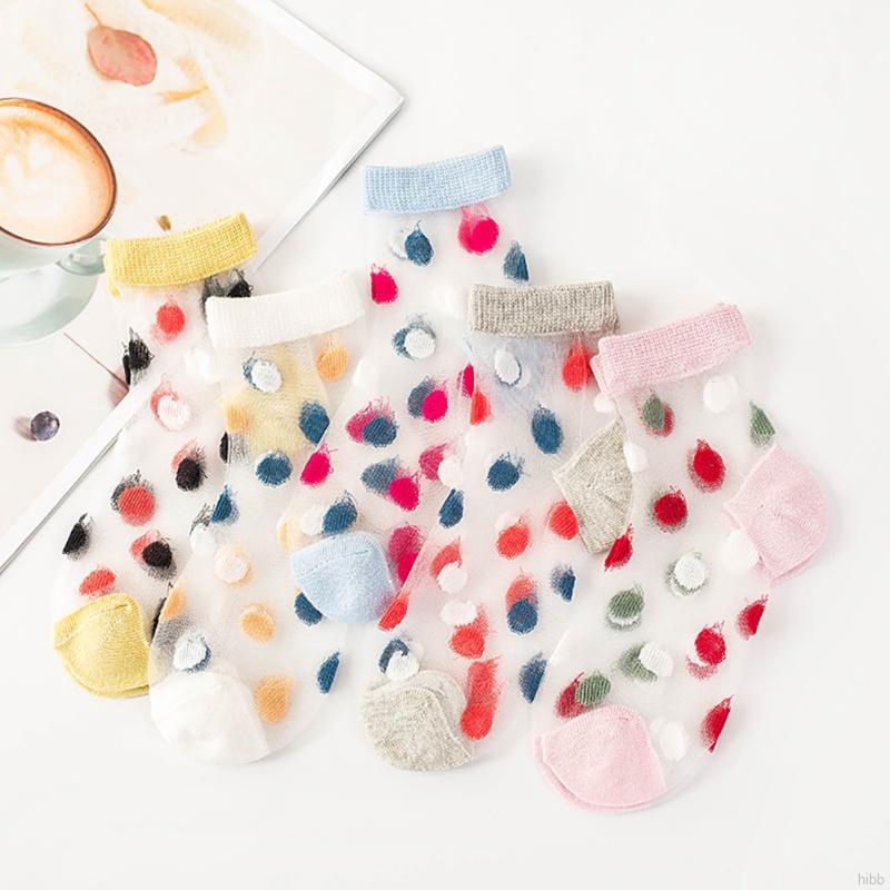 5 Pasang Kaos  Kaki  Anak Perempuan Motif Polkadot Bahan 