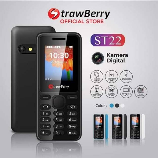 HP murah dual sim strawberry ST22

# SPESIFIKASI LIAT DIFOTO.