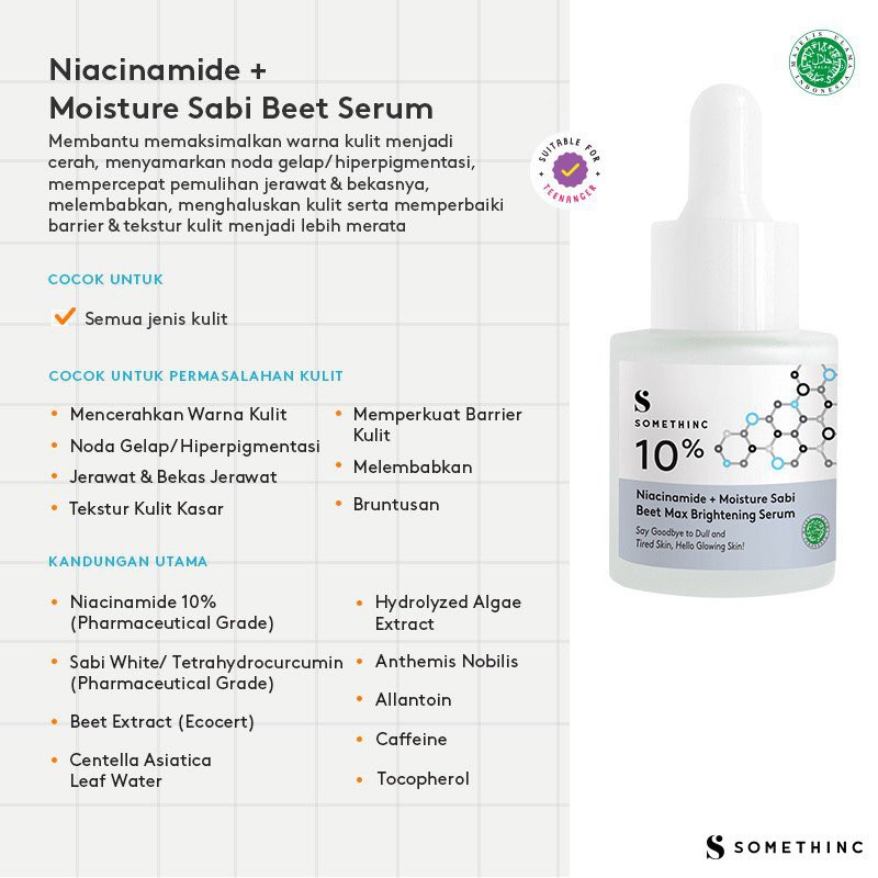 SOMETHINC 10% Niacinamide + Moisture Sabi Beet Serum 20ml Original BPOM - 20 ml