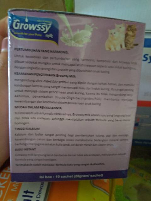 SUSU KUCING SHASET GROWSSY MILK 20G (BELI 10 GRATIS 1)