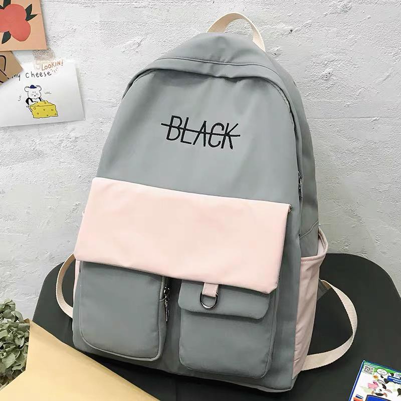 FINOM BLACK - Tas Ransel | Backpack Sekolah Korean Style