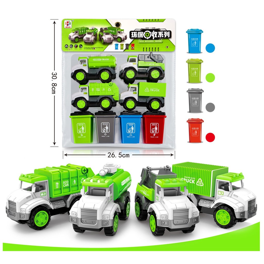 COD MAINAN ANAK EDUKASI DIY ECO GREEN CAR GARGABE TRUCK CAR HIJAU MOBIL SAMPAH GROSIR TRUK TRUCK