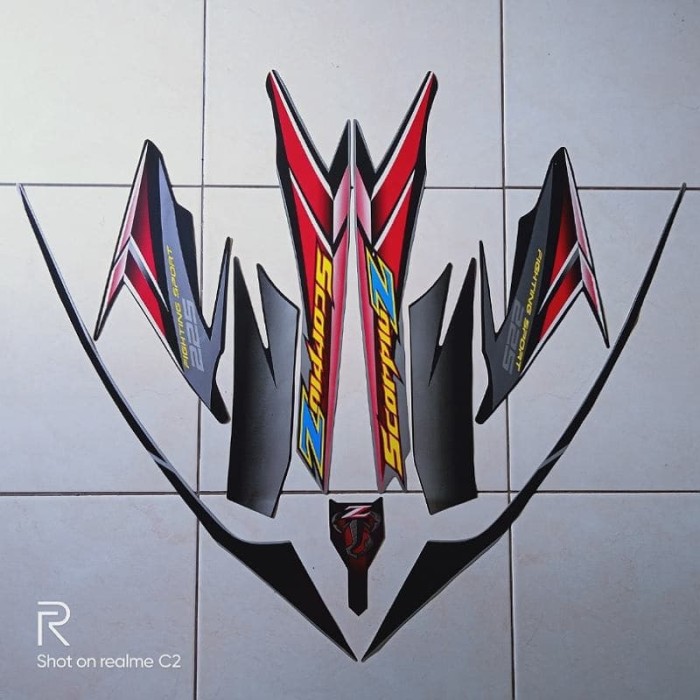 stiker striping motor yamaha scorpio z 225 2006 hitam