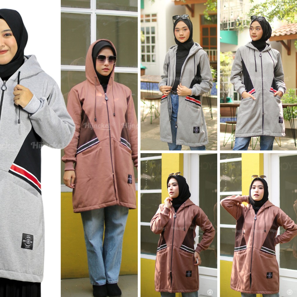 New HJ-RHN GREY HIJACKET® RIHANNA  / jaket wanita muslimah / jaket hijaber hijaker rihana-5