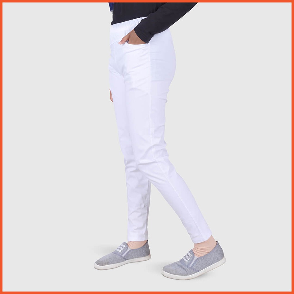 Celana Wanita Katun Pensil Putih