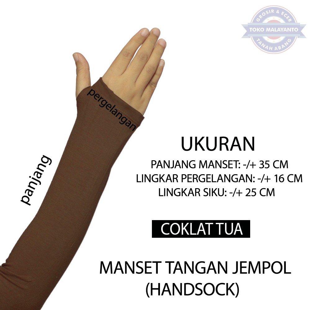 MANSET TANGAN DAN MANSET TANGAN JEMPOL  Pria dan Wanita/Fingerless/Handshock Jempol Polos Bahan KAOS-7