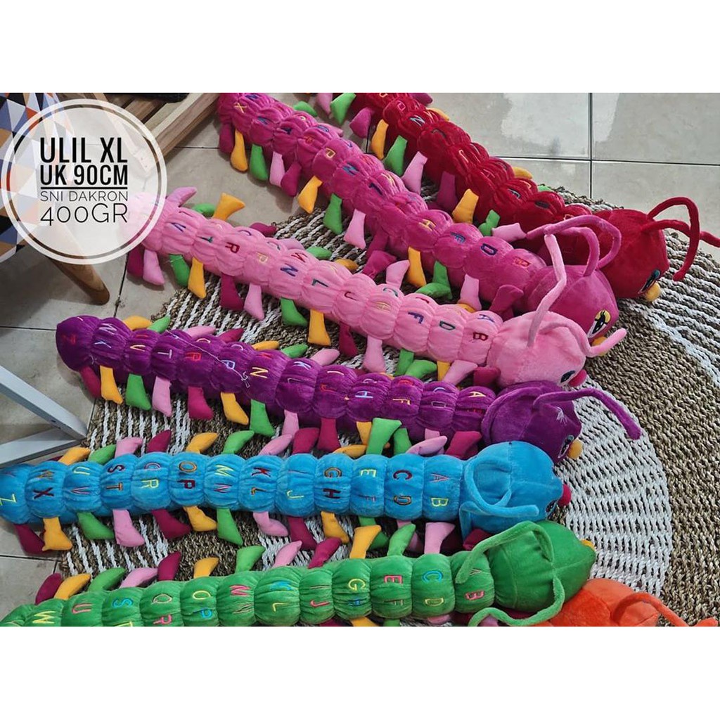 Boneka ULIL ALPHABET Ukuran 80cm kaki seribu Lucu