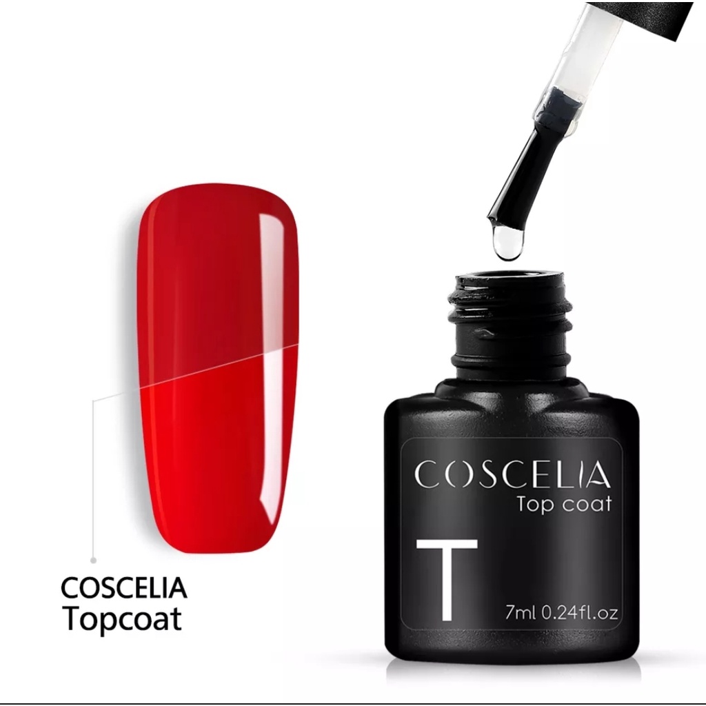 COSCELIA Base Coat, Top Coat Nail Gel UV LED / Kutek/ Cat Kuku