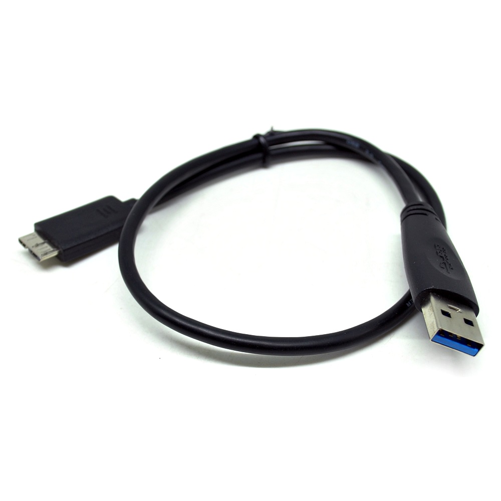 Kabel HDD USB 3.0 to Micro B | Bahan Kabel Menggunakan Braided Cable 100% Gold Plated Panjang +-56cm - Black