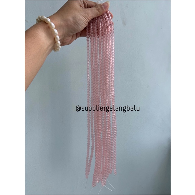 batu kristal ROSE QUARTZ DOFF 6mm pink kuarsa crystal stone healing