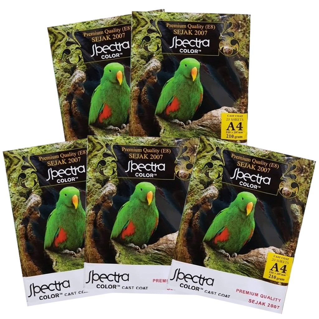 

Spectra Cast Coated Inkjet Paper Glossy A4 210 gsm-5 pack