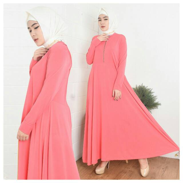 fashionshop119 Wanita Busui Dress / Gamis Jersey / Gamis Polos / Fashion Muslim (fs)