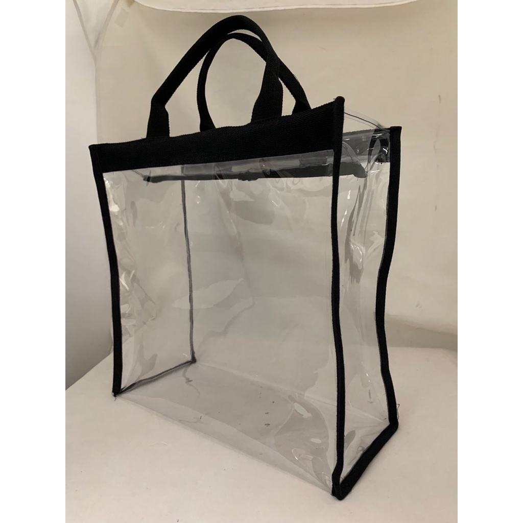 Tas Tote Mika Transparant Clear Goodie Custom 40 x 15 x 35