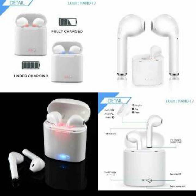 headset handsfree earphone bluetooth I7S TWS iphon 7 8 / headset wireless Bluetooth I7 TWS iphon 7-3