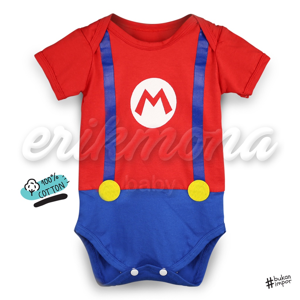 ❤️ baju bayi jumper bayi baju anak karakter mario bros lucu ❤️